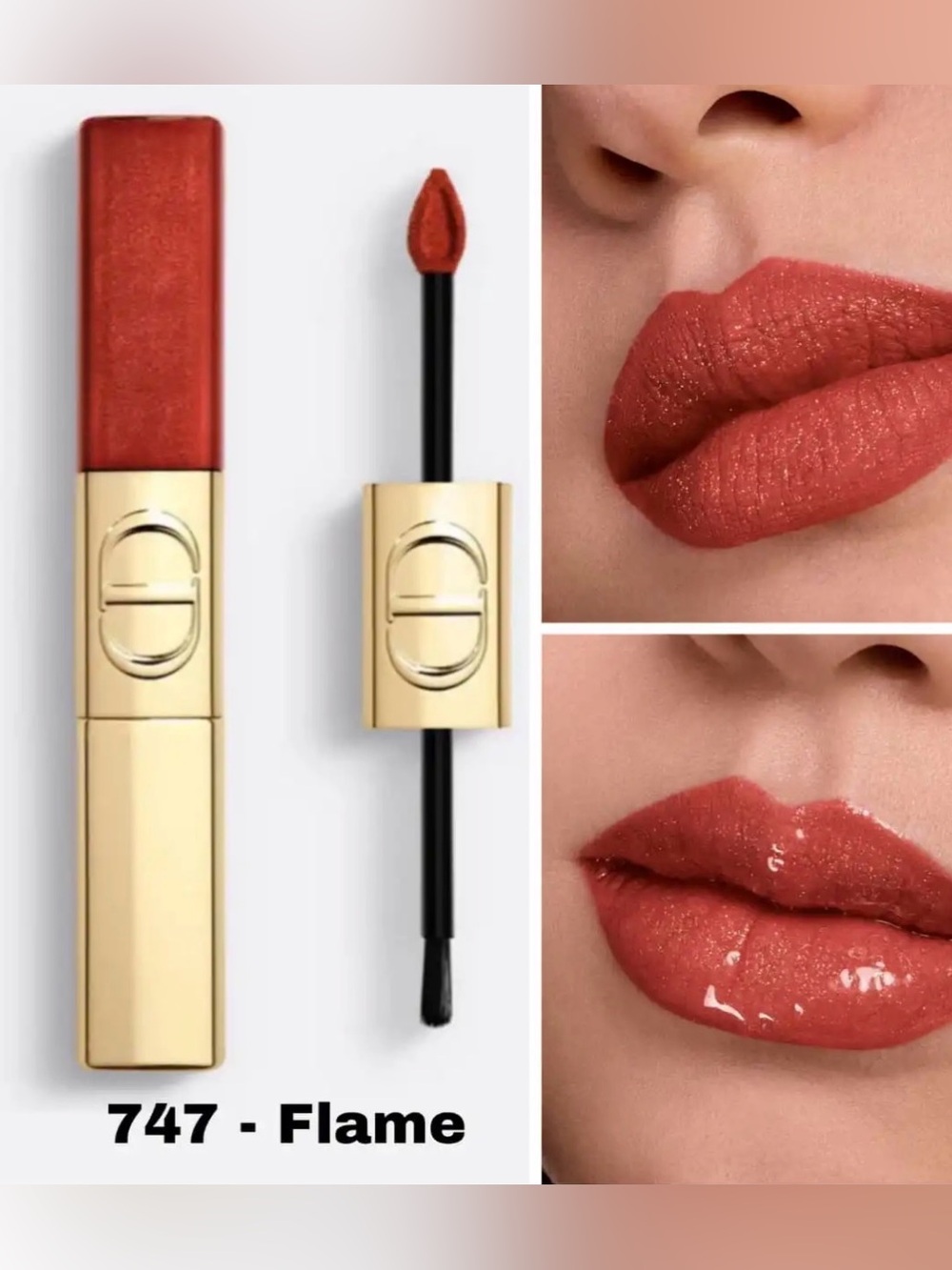 Dior Rouge Sequin Liquid Duo Lipstick 2025 Limited Edition 747 Flame New in Box🌸